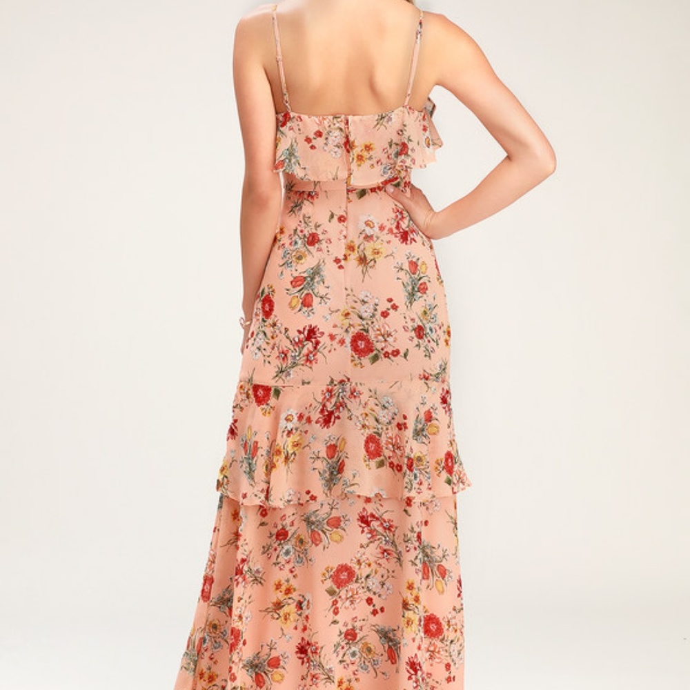 Gabriella Blush Pink Floral Print High-Low Dress - Picture 3 of 3